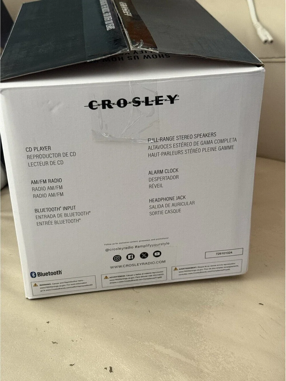 Crosley CR612B-RE Corsair Retro AM/FM Alarm Clock Radio/CD Player , New In Box